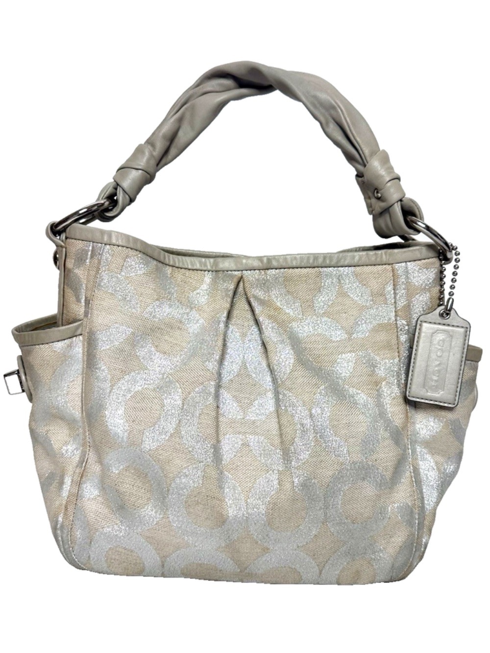 COACH Parker Op Art Signature Metallic Hobo Bag 13508